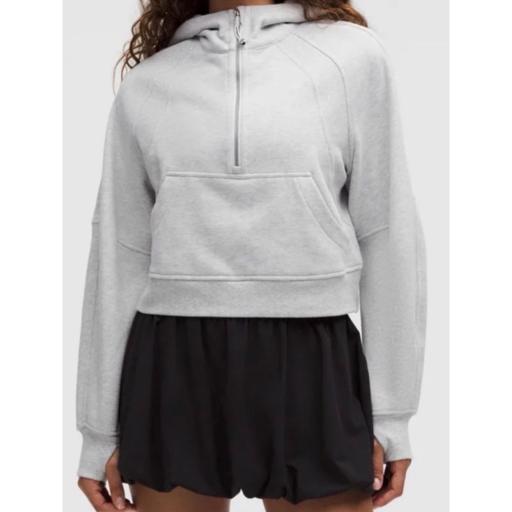 Lululemon Hoodie XS/S Scuba Oversized Half 1/2 Zip Gray Crop Fairy Athlesure
